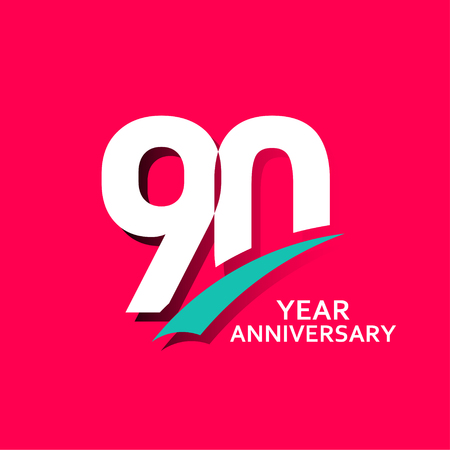 90 Year Anniversary Vector Template Design Illustrationのイラスト素材