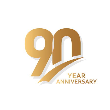 90 Year Anniversary Vector Template Design Illustrationのイラスト素材