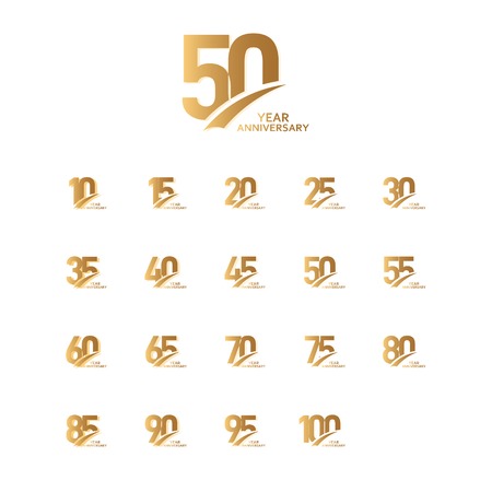 Year Anniversary Set Vector Template Design Illustrationのイラスト素材