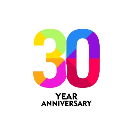30 Year Anniversary Vector Template Design Illustrationのイラスト素材