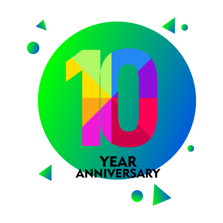 10 Year Anniversary Vector Template Design Illustrationのイラスト素材
