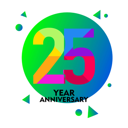 25 Year Anniversary Vector Template Design Illustrationのイラスト素材