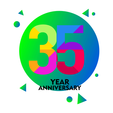 35 Year Anniversary Vector Template Design Illustrationのイラスト素材