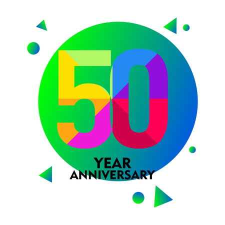 50 Year Anniversary Vector Template Design Illustrationのイラスト素材