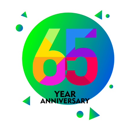 65 Year Anniversary Vector Template Design Illustrationのイラスト素材