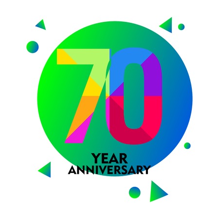 70 Year Anniversary Vector Template Design Illustrationのイラスト素材