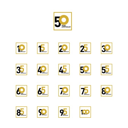 Year Anniversary Set Vector Template Design Illustrationのイラスト素材