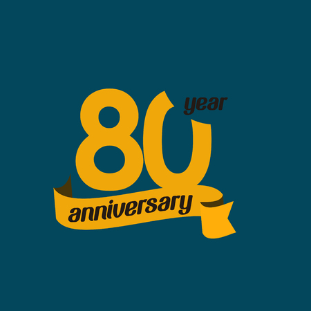 80 Year Anniversary Vector Template Design Illustrationのイラスト素材