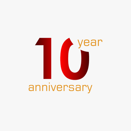 10 Year Anniversary Vector Template Design Illustrationのイラスト素材