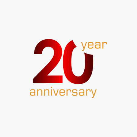 20 Year Anniversary Vector Template Design Illustrationのイラスト素材