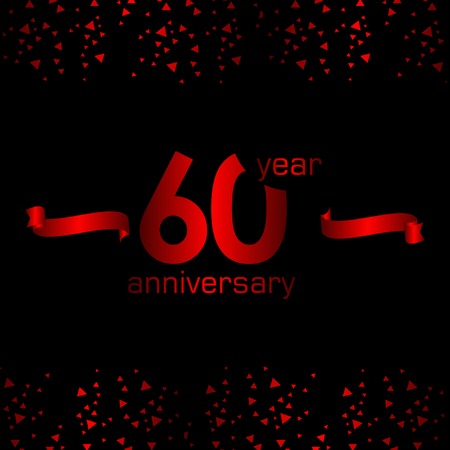 60 Year Anniversary Vector Template Design Illustrationのイラスト素材