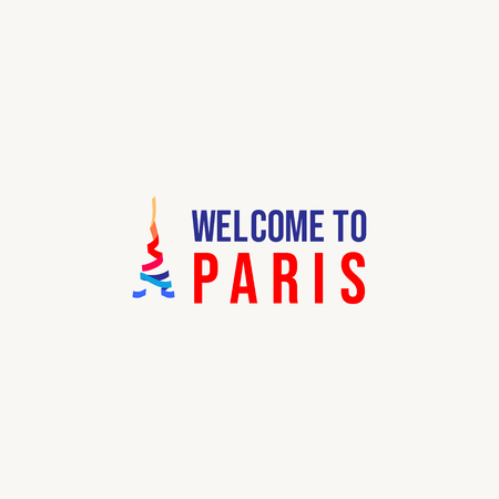 Welcome to Paris Logo Vector Template Design Illustrationのイラスト素材