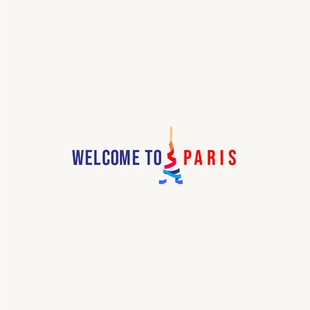 Welcome to Paris Logo Vector Template Design Illustrationのイラスト素材