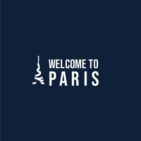 Welcome to Paris Logo Vector Template Design Illustrationのイラスト素材