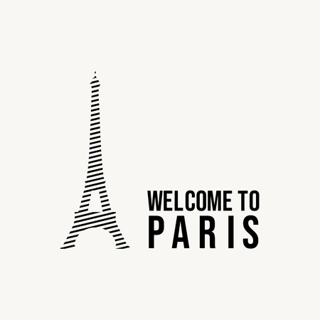 Welcome to Paris Logo Vector Template Design Illustrationのイラスト素材