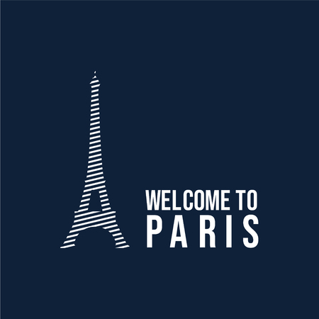 Welcome to Paris Logo Vector Template Design Illustrationのイラスト素材