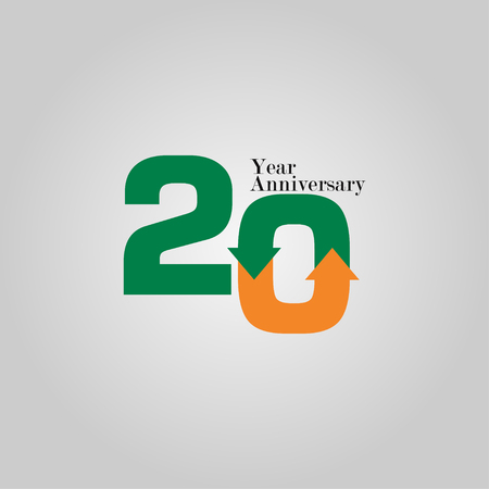 20 Year Anniversary Vector Template Design Illustrationのイラスト素材