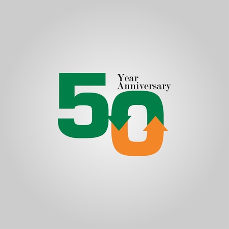 50 Year Anniversary Vector Template Design Illustrationのイラスト素材