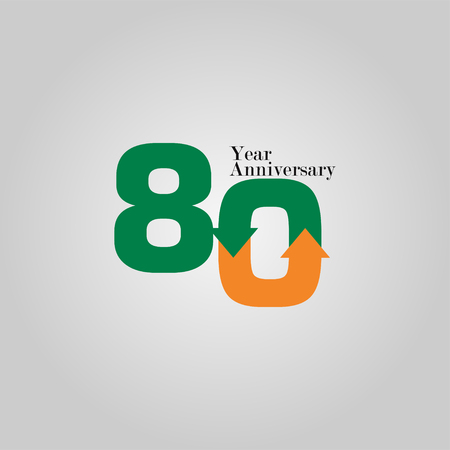 80 Year Anniversary Vector Template Design Illustrationのイラスト素材