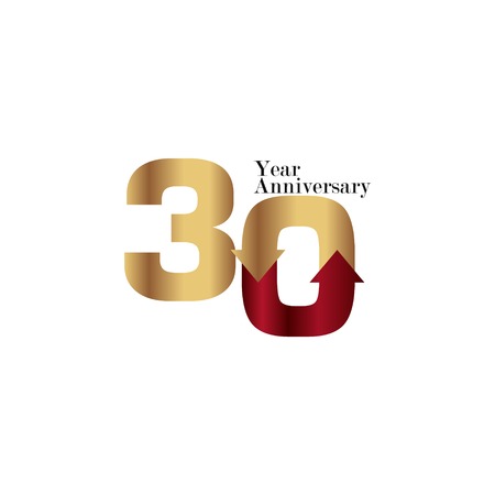 30 Year Anniversary Vector Template Design Illustrationのイラスト素材