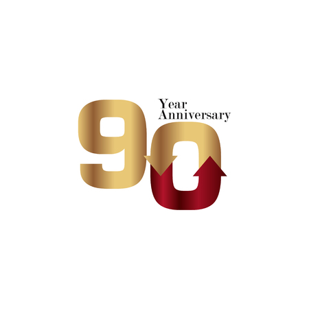 90 Year Anniversary Vector Template Design Illustrationのイラスト素材
