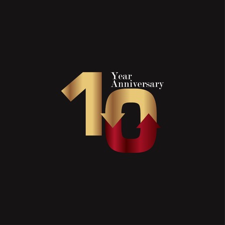 10 Year Anniversary Vector Template Design Illustrationのイラスト素材