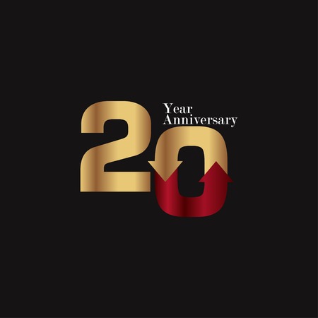 20 Year Anniversary Vector Template Design Illustrationのイラスト素材