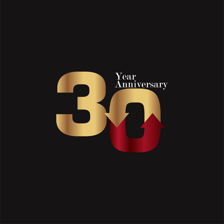 30 Year Anniversary Vector Template Design Illustrationのイラスト素材