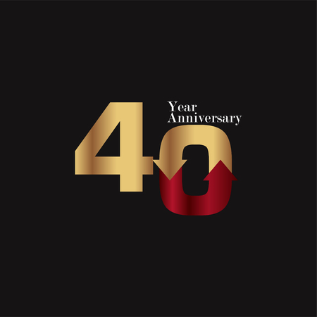 40 Year Anniversary Vector Template Design Illustrationのイラスト素材
