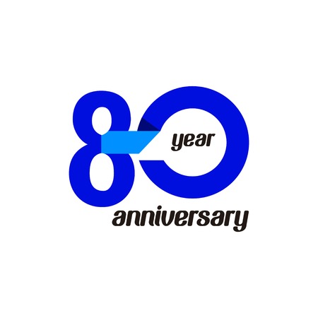 80 Year Anniversary Vector Template Design Illustrationのイラスト素材