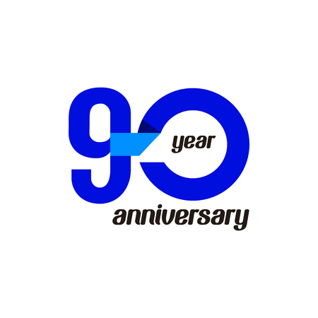 90 Year Anniversary Vector Template Design Illustrationのイラスト素材