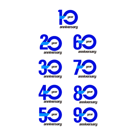 Year Anniversary Set Vector Template Design Illustrationのイラスト素材