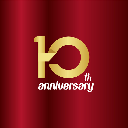 10 Year Anniversary Vector Template Design Illustrationのイラスト素材
