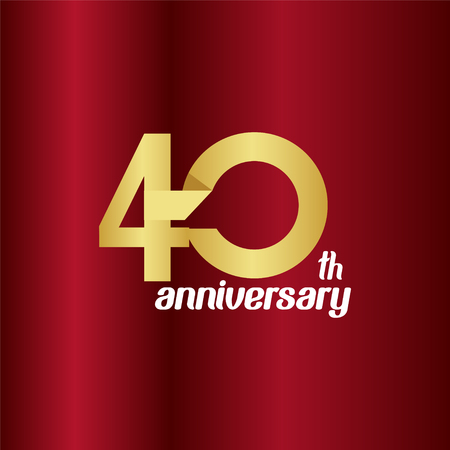 40 Year Anniversary Vector Template Design Illustrationのイラスト素材