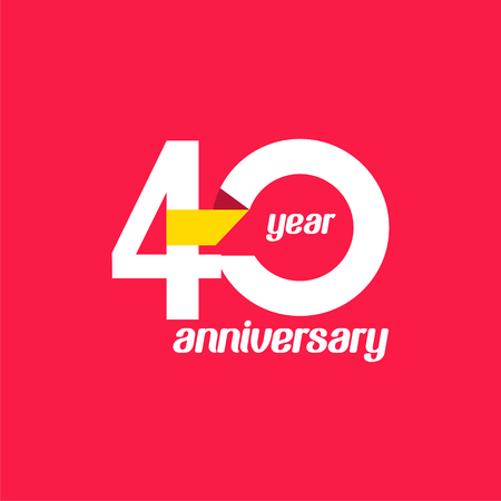 40 Year Anniversary Vector Template Design Illustrationのイラスト素材