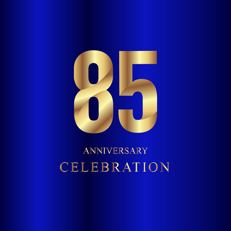 85 Year Anniversary Celebration Gold Blue Vector Template Design Illustrationのイラスト素材