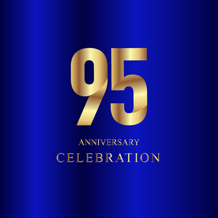 95 Year Anniversary Celebration Gold Blue Vector Template Design Illustrationのイラスト素材