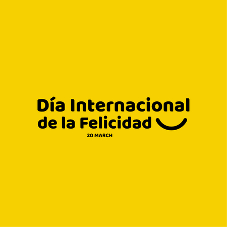 Dia Internacional de la Felicidad Vector Template Design Illustrationのイラスト素材
