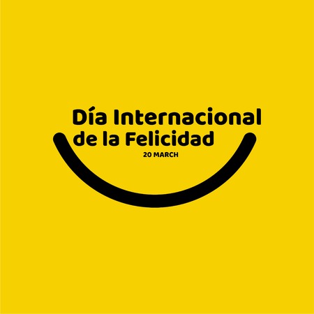 Dia Internacional de la Felicidad Vector Template Design Illustrationのイラスト素材
