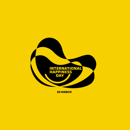 International Happiness Day Vector Template Design Illustrationのイラスト素材
