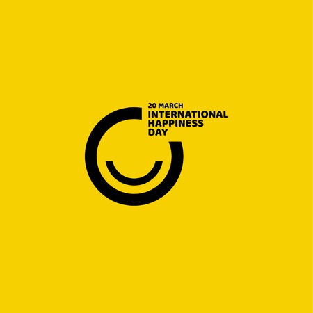 International Happiness Day Vector Template Design Illustrationのイラスト素材