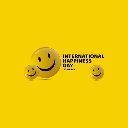 International Happiness Day Vector Template Design Illustrationのイラスト素材