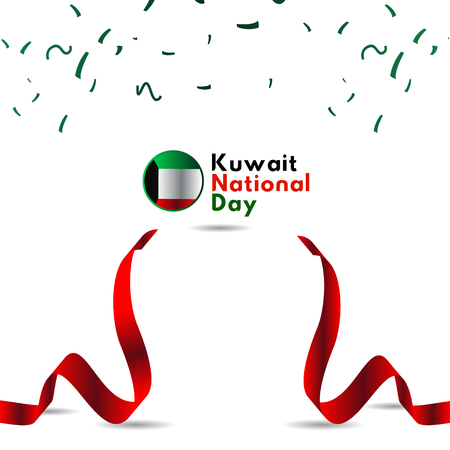 Kuwait National Day Vector Template Design Illustrationのイラスト素材