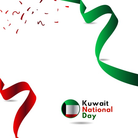 Kuwait National Day Vector Template Design Illustrationのイラスト素材