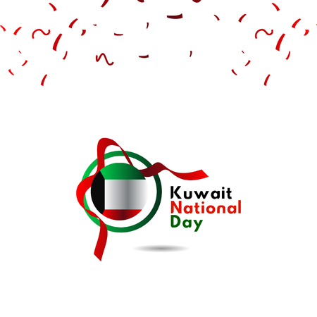 Kuwait National Day Vector Template Design Illustrationのイラスト素材