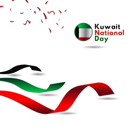 Kuwait National Day Vector Template Design Illustrationのイラスト素材