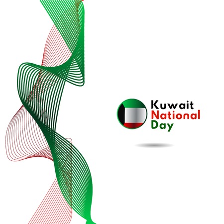 Kuwait National Day Vector Template Design Illustrationのイラスト素材
