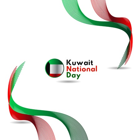 Kuwait National Day Vector Template Design Illustrationのイラスト素材