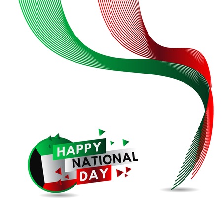 Kuwait National Day Vector Template Design Illustrationのイラスト素材