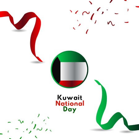 Kuwait National Day Vector Template Design Illustrationのイラスト素材
